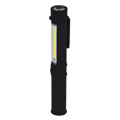 Zseblámpa 1.5W COB LED + 1WLED, pen, elemekkel