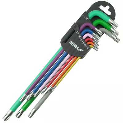 Extra hosszú színes torx kulcsok T10-T50 készlet 9db S2